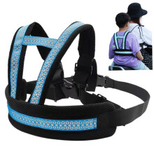 Safety Motorcycle Harness for Kids Breathable Adjustable Strap With Handles Reflective Vest Buckle Light Blue Ages 2-12