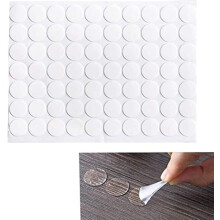 3Sheet 210 PCS 2 Cm Dia Double-Sided Self-Adhesive Sticky-Back Coins Hook & Loop Tape Transparent Fastener