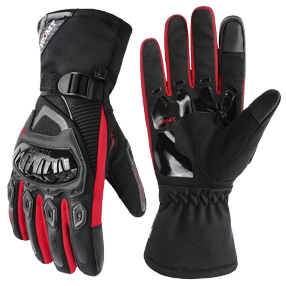 Insulated Weatherproof Motorcycle Gloves Winter Waterproof Unisex Size Medium Color For Riding Red 9393856294473