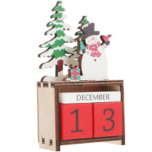 2Stk Holz Weihnachtskalender Schneemann Tischdekoration Geschenk