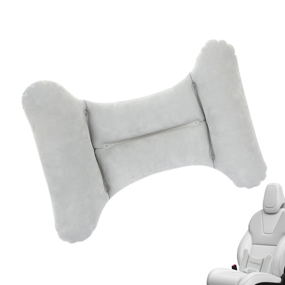 Travel Seat Lumbar Support Pillow, Inflatable H-Shaped Lumbar Pillow, Ergonomic Back Cushion, Grey 9084446374261