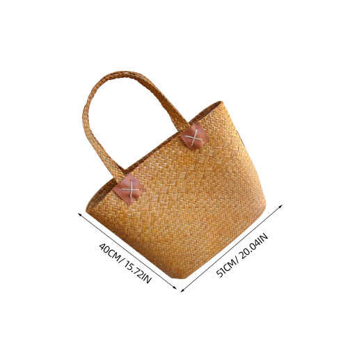 Creative Geflochtene Sommerhandtasche Mit Blumenmuster 1