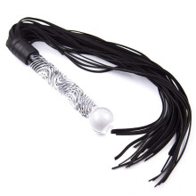 Fetish Leather Whip Glass Pleasure Wand Ball Sex Toy for SM/Anal Sex and Masturbation
