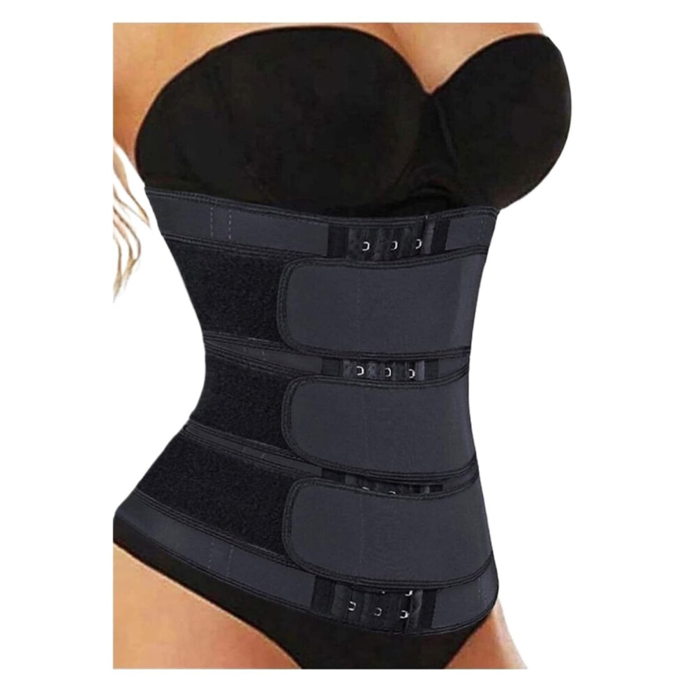 Lumbar Support Belt Back Brace Waist Trainer Shaperwear Tummy Control Black Size M