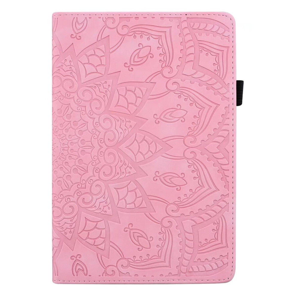 Case For Xiaomi Pad 7 Embossed Mandala Slim Pu Leather Folio Stand Cover Smart Auto Wake Sleep Hard Pc Back Shell Pink 9354506241629