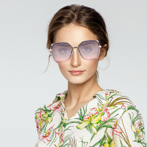 1 Paar Sonnenbrille Pc Damen Oversized 2