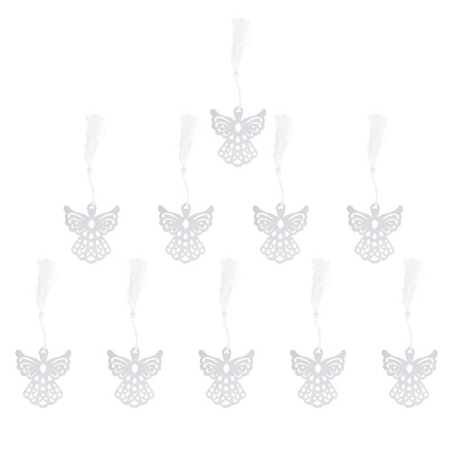 10 Metall Seitenmarkierer Silber Durchbrochenes Design