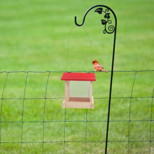 Vogelfutterhaus Aus Holz Rot Für Wildvögel 1 2