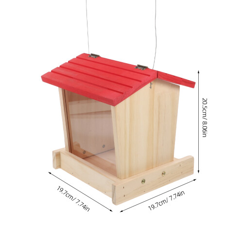 Vogelfutterhaus Aus Holz Rot Für Wildvögel 1 1