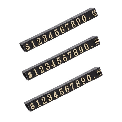 3Stk Display Schilder Golden