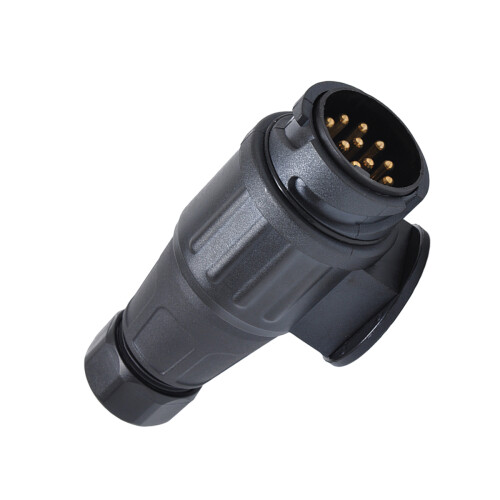 2Pcs 13 Pin Trailer Plug Adapter Durable Nylon Copper Black 2