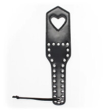 Fetish Spanking Paddle BDSM Heart Shaped Studded Boutique Bondage Toy For Women And Couples Black