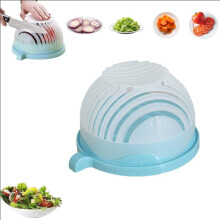 Fruit And Vegetable Cutting Bowl With Lid Green Salad Chopper Bowl And Cutter Multifunctional Quick Salad Cutter Bowl