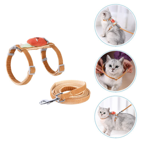 1 Set Katzenleine Geschirr Polyester Cartoon 2