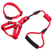 Pet Geschirr Und Leine Set 12mm*120cm Verstellbar Mit Für Rot