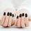 1 Set Nagelkunst Rote Echtledernägel Kunststoff Für 11