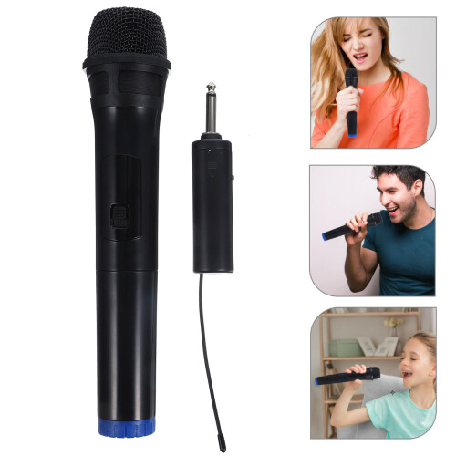 1 Set Draagbare Handmicrofoon Thuis Zwarte Kunststof 2