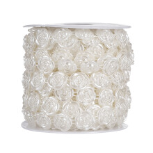 Flower Geborduurde Parel Guirlande Lint Trim Voor Bruiloftstaart Wit