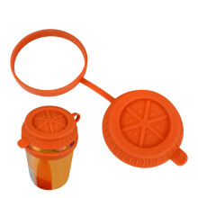 Lid for Drinks Cans Silicone Can Lid Splash-Proof Dishwasher-Safe Orange For Music Festivals And Camping