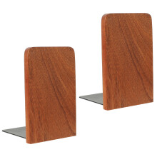 2Stk Holz Buchständer Mit Metallbasis Für Büro Und Wohnraum