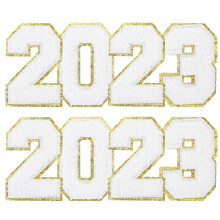 2 Sets Weiße Gestickte -Patches Für Die Kleidungsreparatur
