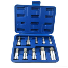 10 Teile Spline Bit Steckschlüssel Set 12-Punkt Dreifach-