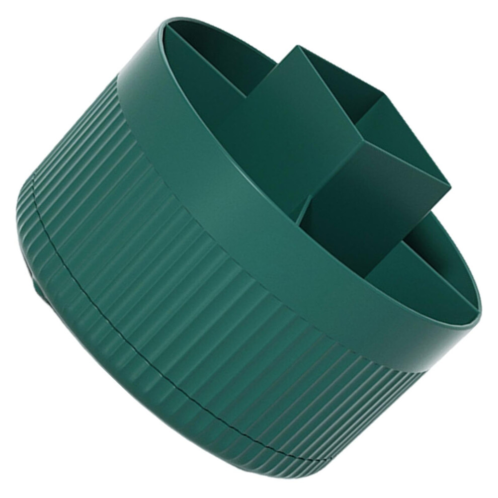 Green Rotating Makeup Brush Holder 360 Degree Rotating Cosmetic Storage Container Large Capacity Bathroom Vanity Organizer