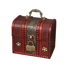 Wood Treasure Box With Lock Keepsake Trinket Storage, Lockable Coin Collection Box, Small Wooden Jewelry Box, Home Decor