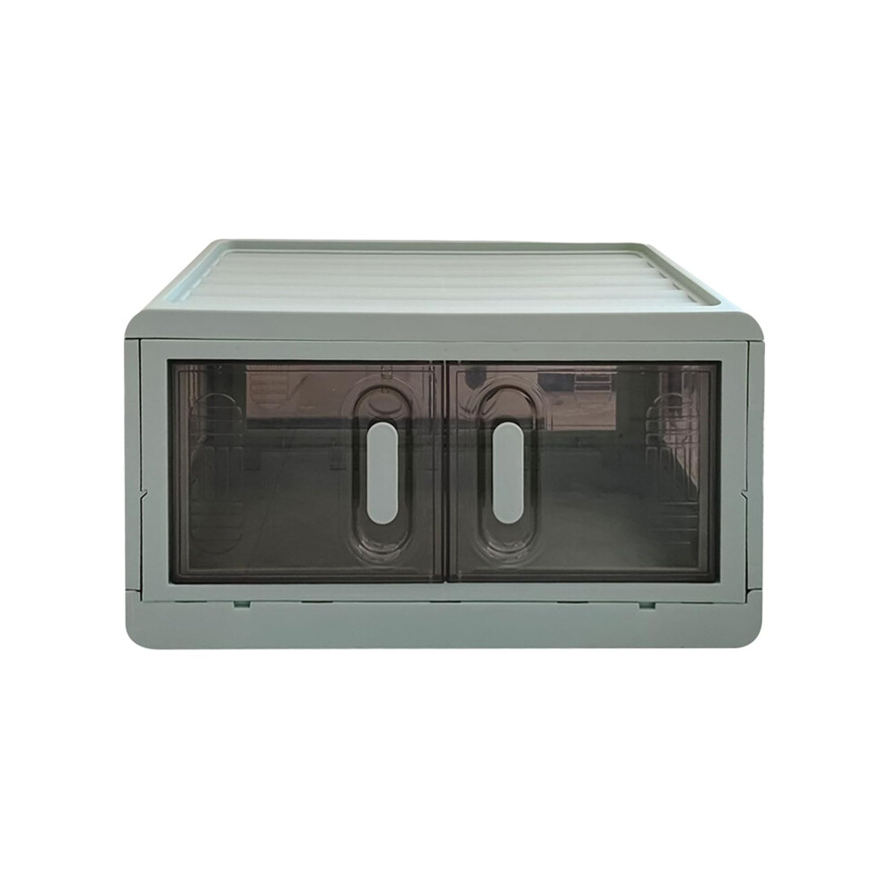 Foldable Storage Box Multi-Directional Door Opening Large Capacity Stackable Plastic Box With Pulley Blue For Car Trunk-image-OPC-PM66D5H-NEW