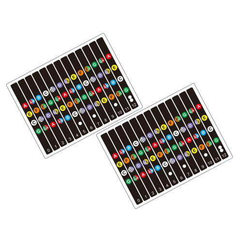 Guitarren Noten Aufkleber PVC Bunt 2 Sets