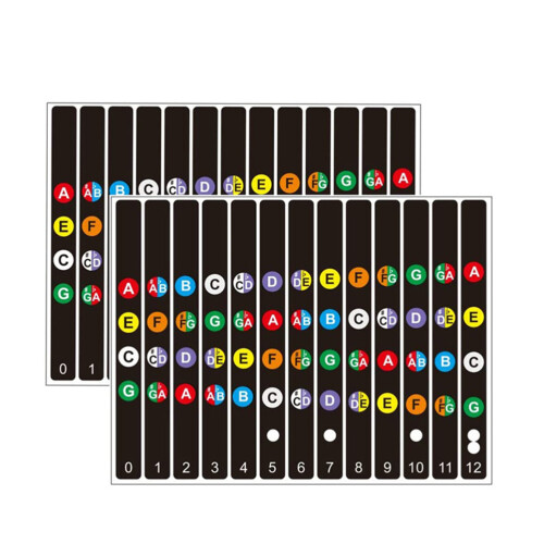 Guitarren Noten Aufkleber PVC Bunt 2 Sets 1