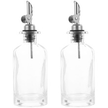 2Stk Glasölflasche Mit Edelstahlhalterung Für Öl Aufbewahrung