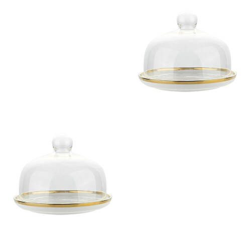 2 Sets Kuchenschutzhaube Mit Keramiktablett 2