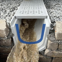 Drain Grate Heavy Duty U-Shaped Trench Drain For Yard End Or Side Outlets Factory Farm 8 1/4 In Wide X 10 In High