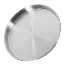Stainless Steel Plate 24 Cm Round For Sushi And Appetizers Heavy Duty Commercial And Home Use Silver