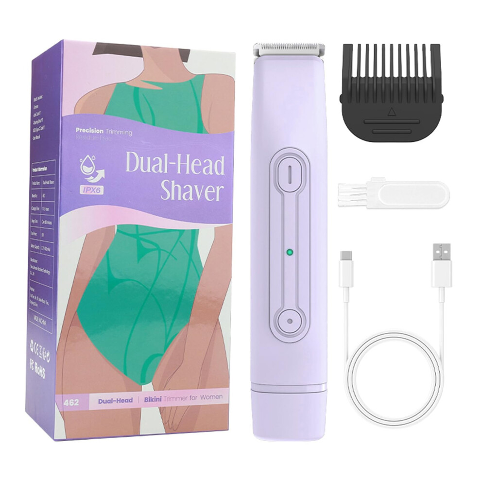 Rechargeable Bikinis Line Trimmer For Women Wet And Dry Use Ergonomic Grip Body Hair Remover Shaving Device Blue