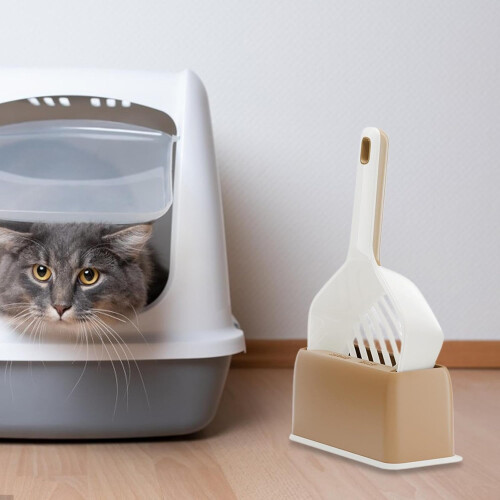 Cat Litter Scooper Multifunctional Lightweight Quick Cleanup Sifter Tool White 1