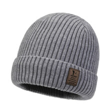 (grey)fleece-lined Men's and Women's Autumn/Winter Knitted Hat