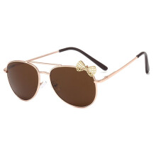 Kids Sunglasses Metal Frame Brown For Girls Outdoor Cycling Glasses Photography Accessories Fashion