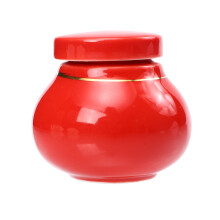 Red Ceramic Canister Airtight Jar for Coffee Beans and Tea