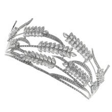1Pc Elegant Silver Wedding Crown Alloy Bride Crystal Headdress