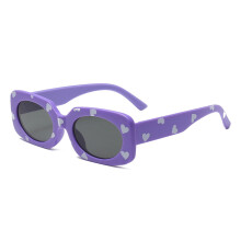 Children's Retro Rectangle Sunglasses Small Frame Purple UV Protection One Size