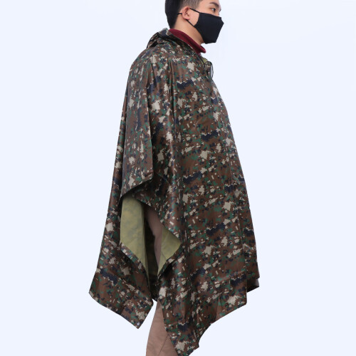 Camouflage Regenmantel Umhang Multifunktions Poncho Einfach Zu 1