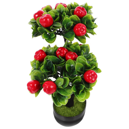 2Stk Künstlicher Topffruchtbaum Desktop-Fake-Bonsai- 2