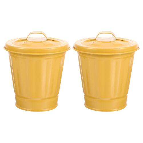 2 Mini Mülleimer Für Wohnheim Kleiner Abfalleimer Mit Deckel 2