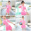 1 Set Einteiliger Badeanzug UV- Pink Polyester 9