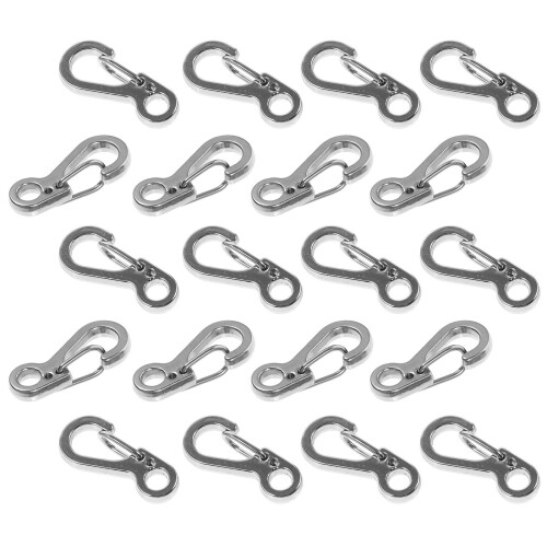 20 Schlüsselanhänger Mit Karabiner Und Mini Klemme