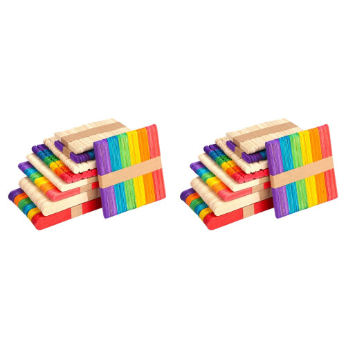 600Stk Holz Bastelstäbchen Pädagogisches Spielzeug Set 2
