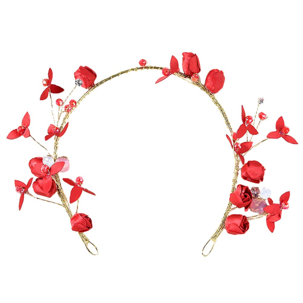3Stk Handgemachte Helle Rote Haarbänder Brauthaaraccessoires