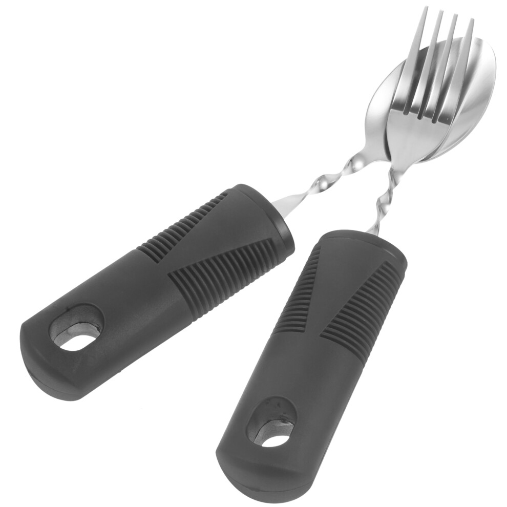 Totority Disabled Cutlery Bendable Fork And Spoon Gift Elderly Rubber Handle